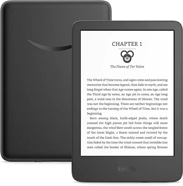 Best seller: Amazon Kindle – The lightest and most compact Kindle, with extended battery life, adjustable front light, and 16 GB storage – Black