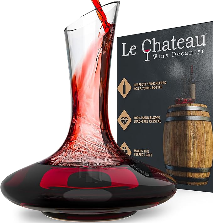 Premium Hand-Blown Glass Decanter - Elevate their wine experience with this artisanal, hand-blown glass decanter. Perfect for a sophisticated touch.